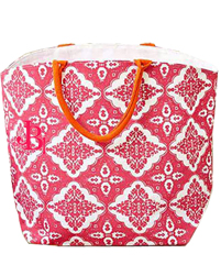Pink color Printed Jute Beach Bags