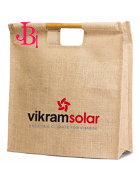 Promotional Jute Bags with bamboo handle and logo print