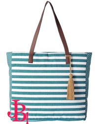 Blue Striped Canvas Fashion Bags