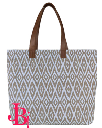 Aztec Printed Canvas Fashion Bags  with leather handle