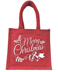 Small Christmas Burlap Bag