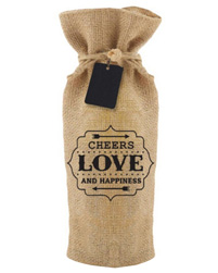 Jute Bottle pouch with top closure